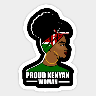 Proud Kenyan Woman, Kenya Flag, Afro African Sticker